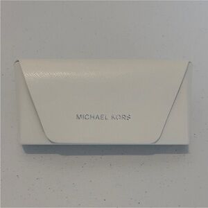 Michael Kors white eyeglass case hard shell textured sunglasses case magnetic